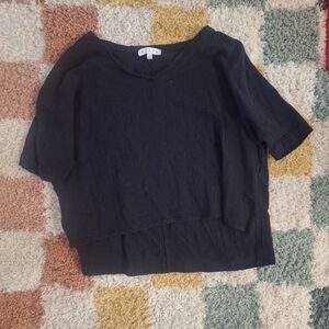 Black Linen Top